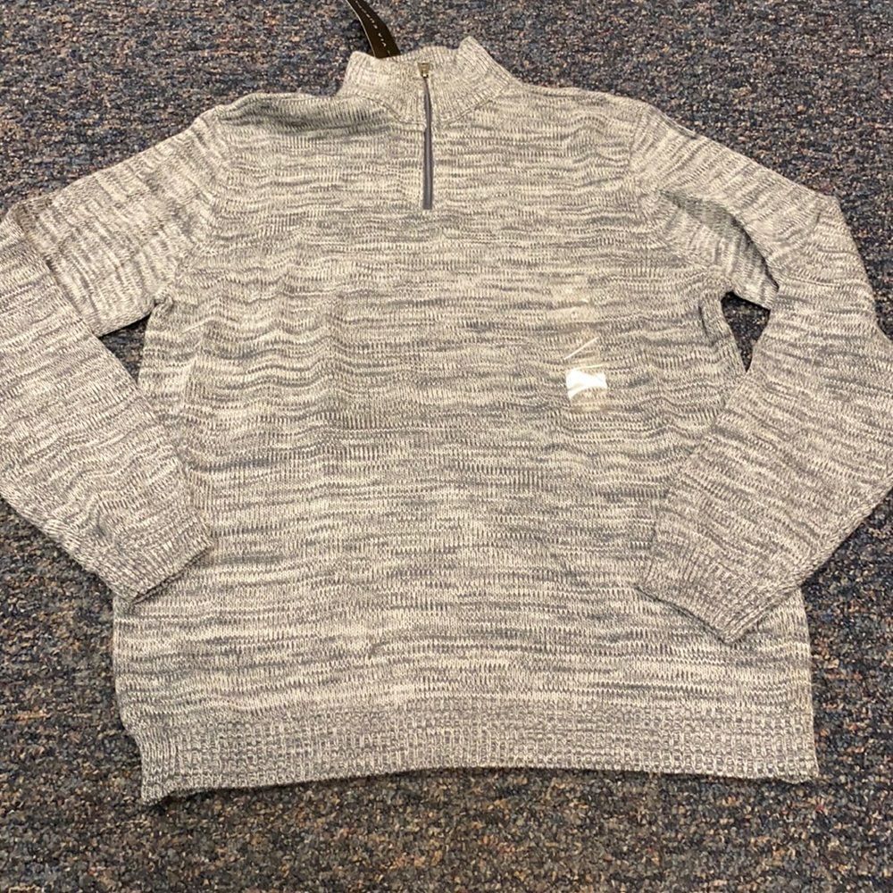 Via Europa Gray Zip Turtleneck sz. M NWT